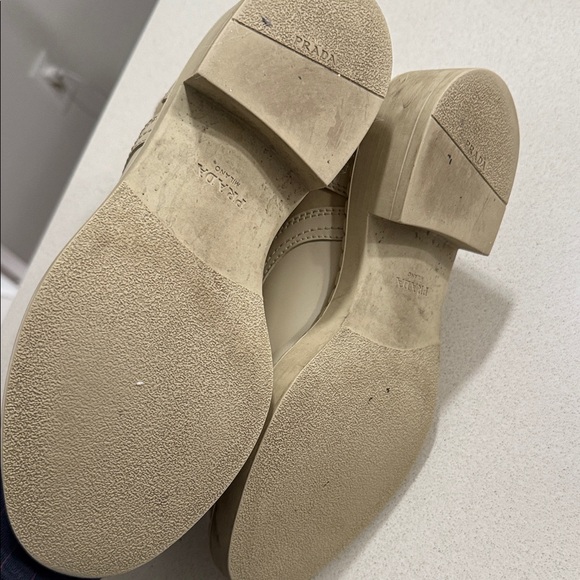 Authentic Prada Women's Beige Lace-Up Combat Boots - Picture 10 of 12